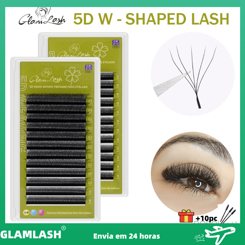 Cílios GLAMLASH Fio W 5D C D Alongamento Extensão De Cílios Volume Egípcio Egipcio Fio A Fio Mega Maquiagem