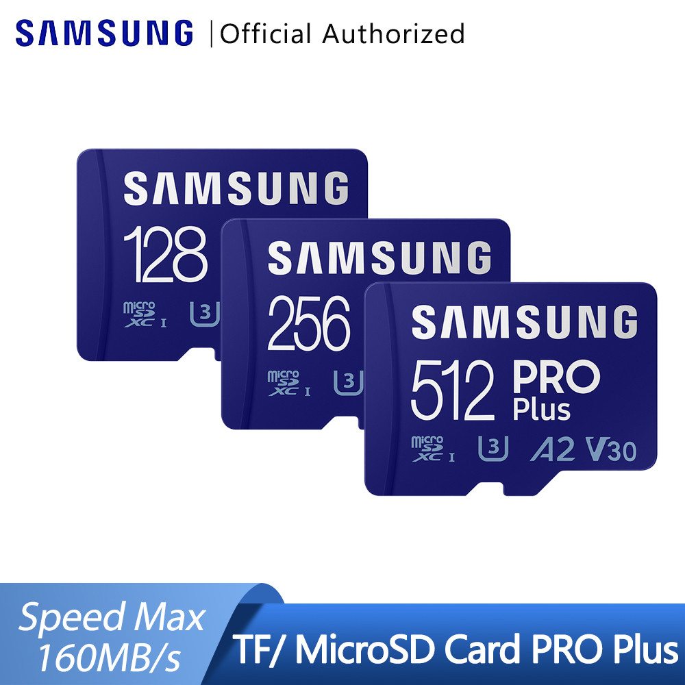 Cartão De Memória Original SAMSUNG PRO Plus 512GB 256GB MicroSD Classe 10 TF De Alta Velocidade C10 Micro SD SDXC MB-MD128KA 128GB