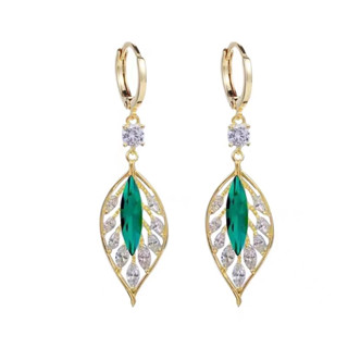 Brincos Fashion Luxury Zircon Tassel Rhinestone Leaf Waterdrop s925 Para Jóias Femininas