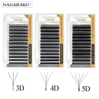 NAGARAKU Forma W Bloom Floração Automática Premade 3D Fãs Extensões Da Pestana Natural Cílios De Luz Suave Completa Dense em Oferta na Shopee