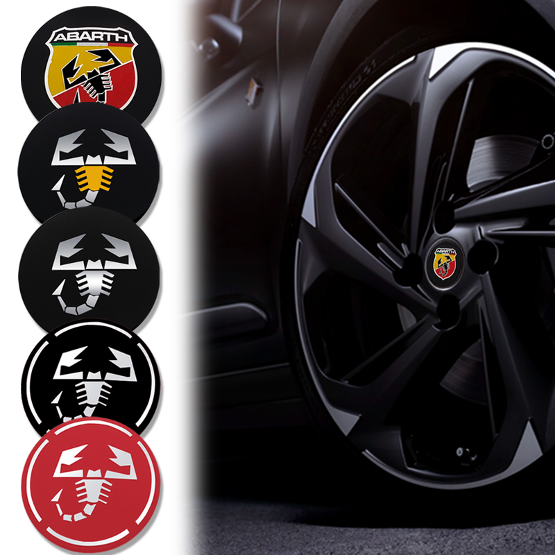 56mm Scorpion Logotipo Crachá Carro Roda Centro Hub Caps Emblema Adesivos Para Fiat Abarth 500 Punto Bravo Stilo Panda
