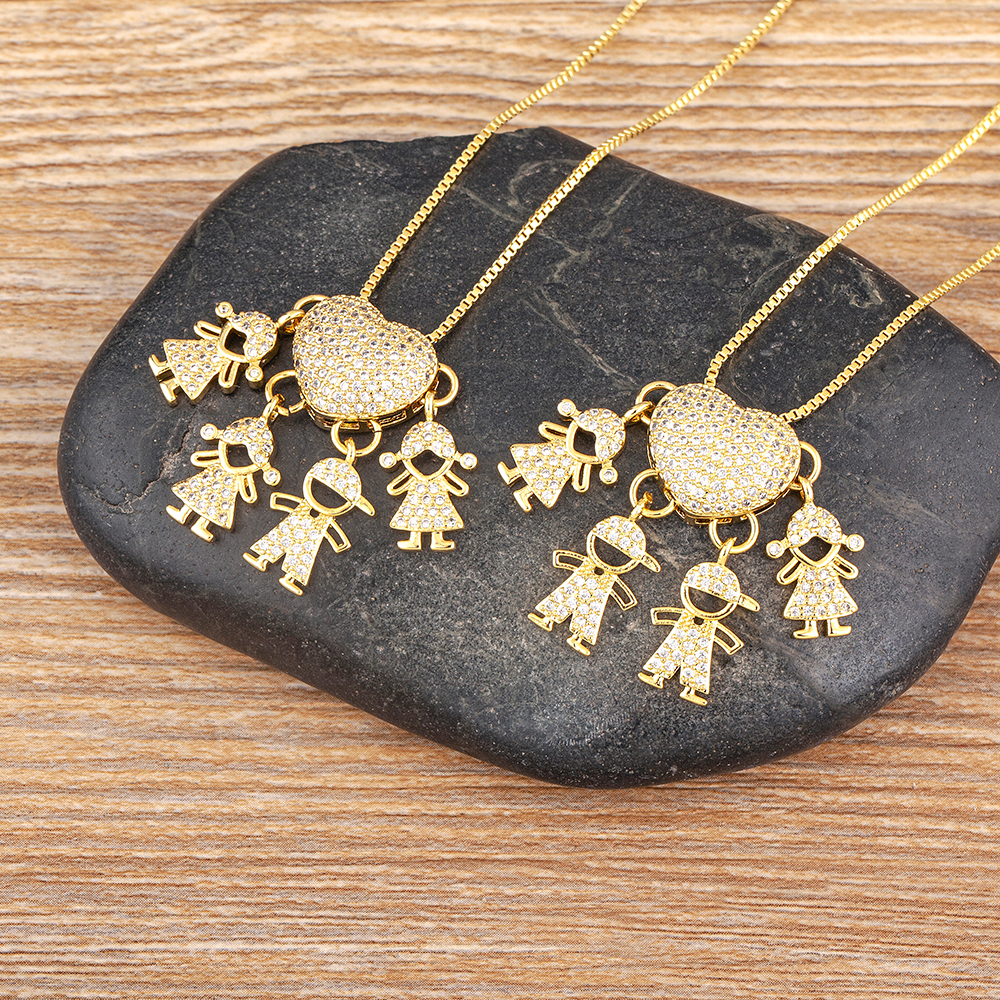 Nova Moda Múltiplos Meninos E Meninas Colar Pingente Em Cadeia De Colarinho Jóias Familiares Presente Do Dia Das Mães