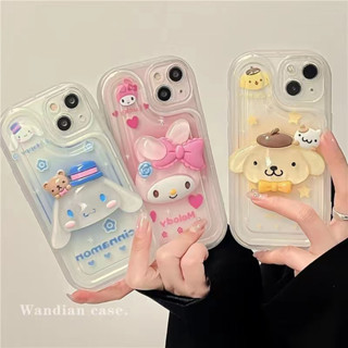 Porta Telefone Luminoso Melody Canela Para iPhone 14 13 12 11 Pro Max 14 Plus X XS XR 7 8 SE Cute Sanrio Capa De Proteção Da Câmera Suporte Dobrável