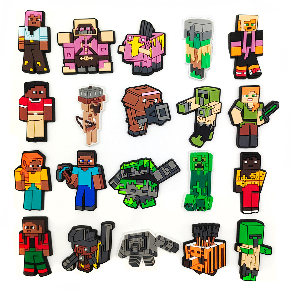 Minecraft Jibbit Croc Charms Sandálias Para Calçados Acessórios De Chinelo