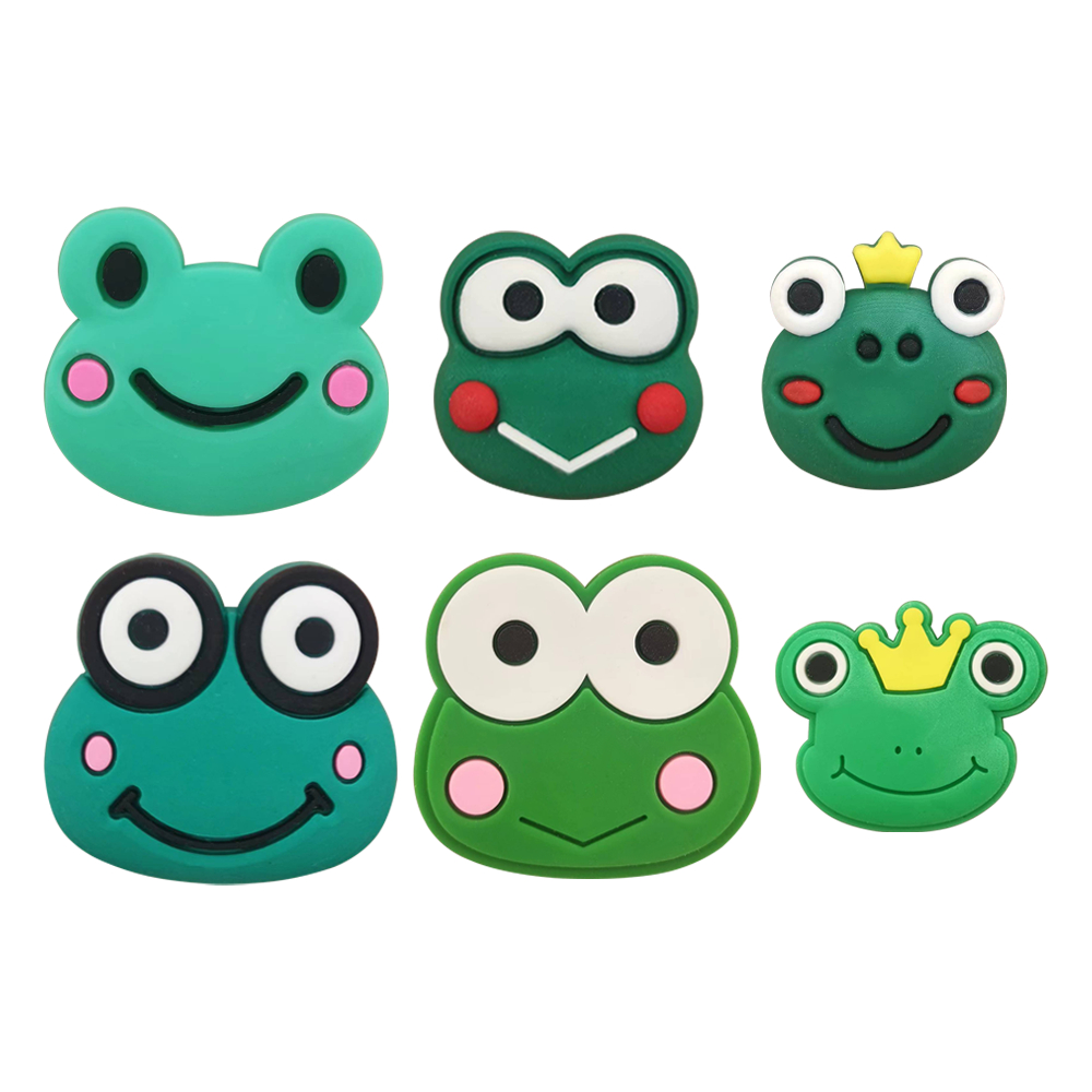 MEIDJ Encantos De Sapato 6 sapo padrão decorações acessórios de PVC com botão
