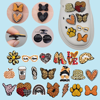 Encantos Engraçados De Sapatos Para Croc Leopard Print Series Acessórios De PVC Sandálias De Bricolage Jibtz