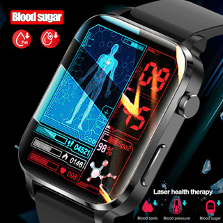 LIGE Smartwatch Relógio Açúcar No Sangue Lipídios Pressão Arterial Monitoramento Da Temperatura Corporal Saúde Smart Para Homens Mulheres Celular Android E IOS