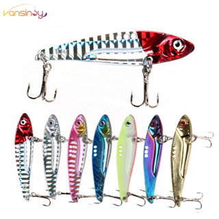 Iscas De Pesca VIB De Metal Duro Colher , Bass Crankbait Spinner Lure Com 3 Furos Para Trout Walleye Água Doce Salgada