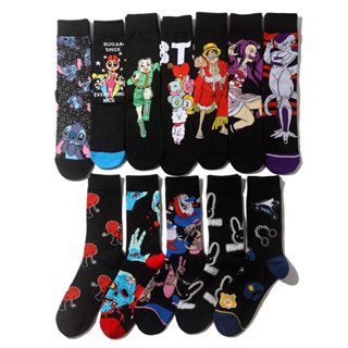 Meias Masculinas Moda anime Engraçadas hip hop Personalidade De Desenho Animado