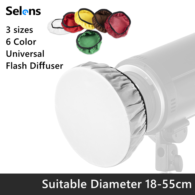 Selens Flash Soft Difusor Branco Softbox Para Estúdio Luz Padrão Refletor Strobe 18-55cm 6 Tamanhos