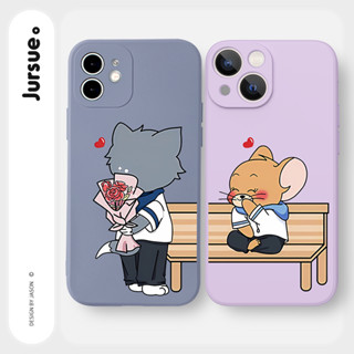 Capa De Celular JURSUE Luxo Silicone Casal Cartoon Anime Fofa Personalizada Anti Impacto Capinha Compatível Para iPhone 15 14 13 12 11 Pro Max X XS XR Y3345