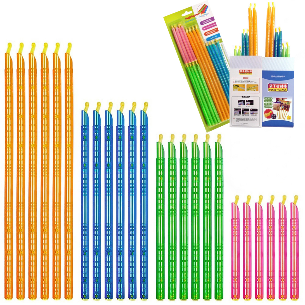 6/10/16Pcs Multicor Plástico Vedação Stick Reutilizável Alimentos Domésticos Frescos Clipes De Saco De Armazenamento Ferramentas De Cozinha