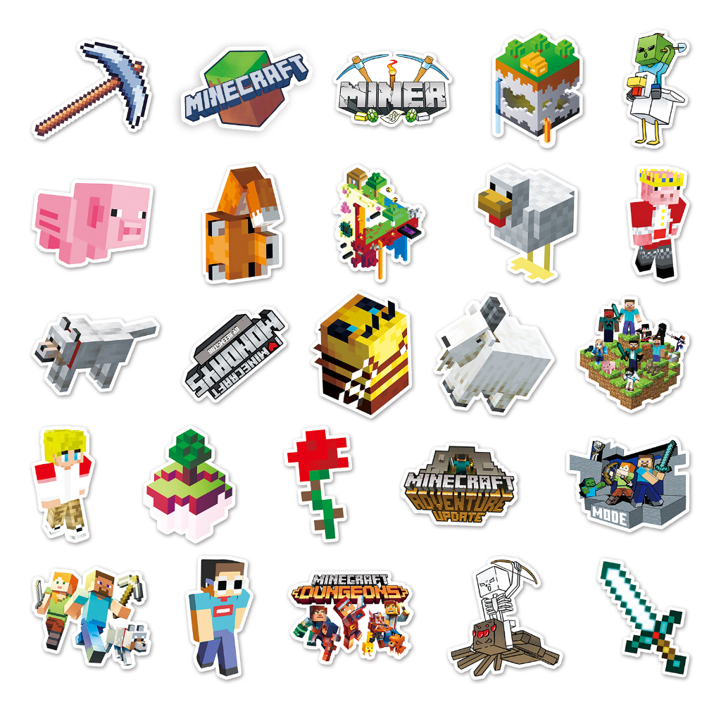 Novos 50 adesivos de motor criativo engraçado de Minecraft de 100 peças para carros, motos, decalques para casa