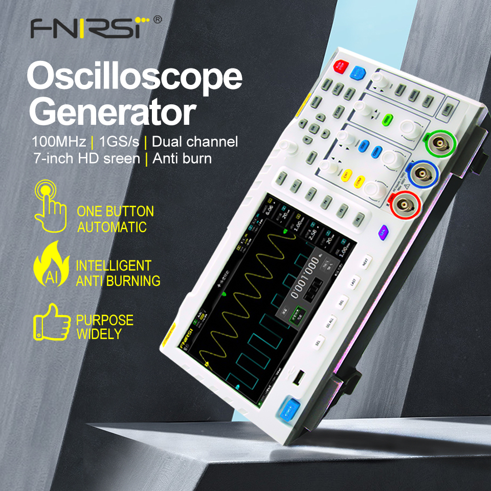 FNIRSI-1014D Osciloscópio Digital 2 Em 1 Gerador De Sinal De Entrada De Canal Duplo 100MHz * 2 Ana-log Largura De Banda 1GSa/s Taxa De Amostragem