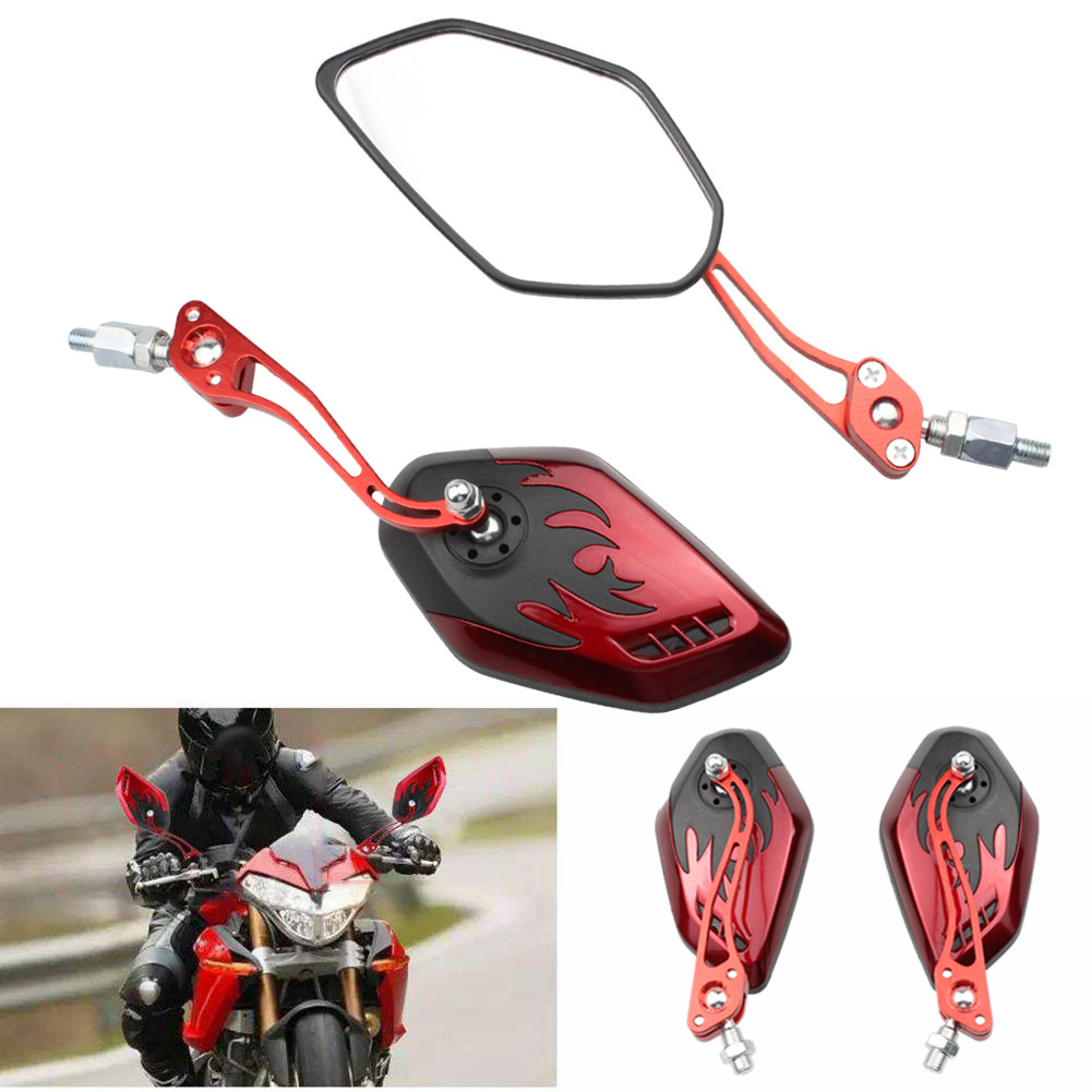 1 Par Universal Motocicleta Espelhos Retrovisores Moto Rotação De 360 Graus Scooter Laterais 10mm 8mm