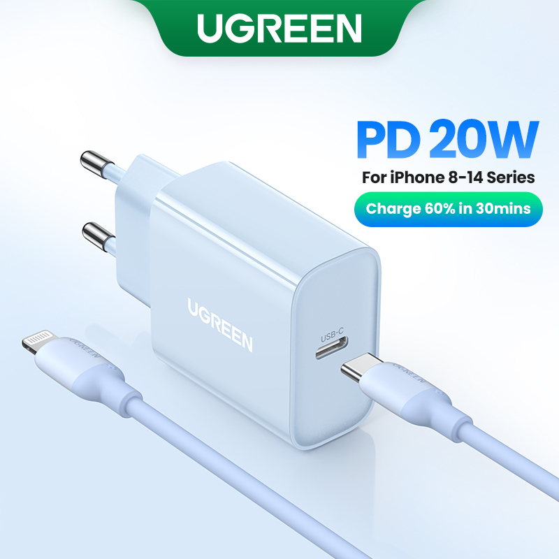 UGREEN Carregador PD 20W QC4.0 QC3.0 USB Tipo C Rápido Para iPhone 14 13 12 Xs 8 Xiaomi Huawei Samsung