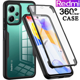Redmi Note 12 Pro Plus Note 12S Note 11 Pro Note 11S Redmi 13C 12C Capa de telefone transparente à prova de choque de proteção total 360 graus