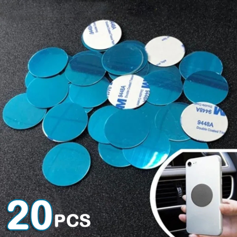 20Pcs Placa Metálica Magnética Para Suporte Magnético De Telefone Carro Universal De Chapa De Ferro Celular De Ímã