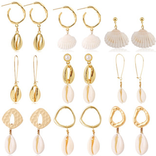 Brincos De Pérola Concha Do Mar Estilo Boêmio Para Mulheres Jóias De Moda Boho De Verão