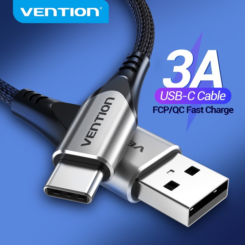 Vention Cabo USB Tipo C 3A Carga Rápida Nylon A Para