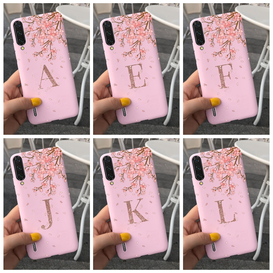Xiaomi Mi 9 SE Mi9 9SE Carta Inicial Cor-De-Rosa Fofa Estojo De Silicone Macio TPU em Oferta na Shopee