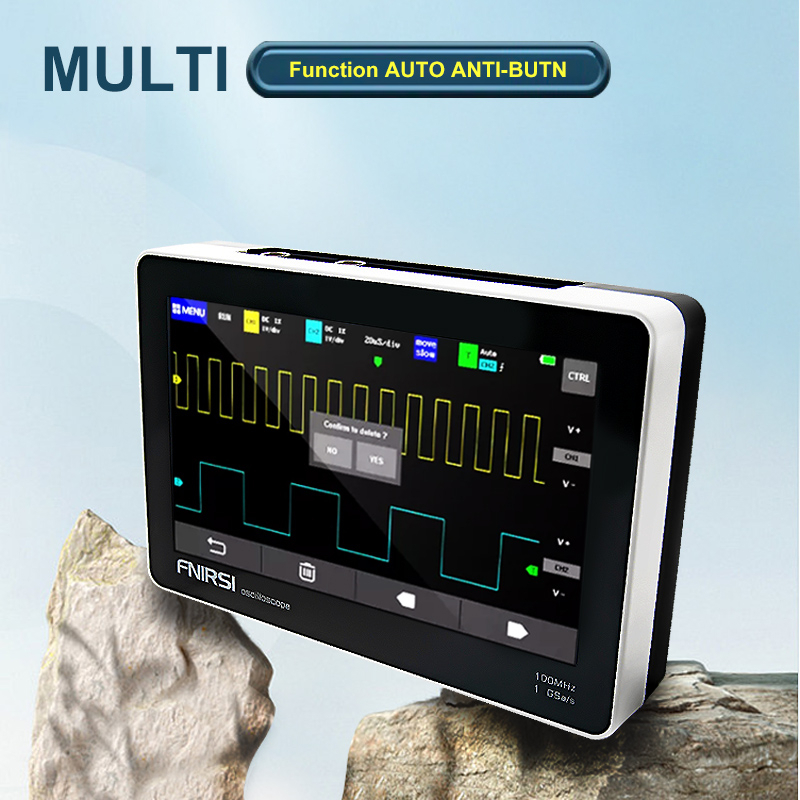 FNIRSI-1013D Osciloscópio Digital De Canal Duplo De Mesa 100MHz 1GSa/s Taxa De Amostragem Tela Sensível Ao Toque LCD TFT De 7 Polegadas