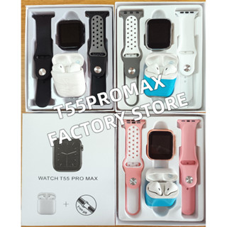 Smartwatch Relógio Inteligente T55 Pro max2022 Max TWS Fone De Ouvido 2 Em 1 BT Chamada Smart Reloj 1.7 Polegadas