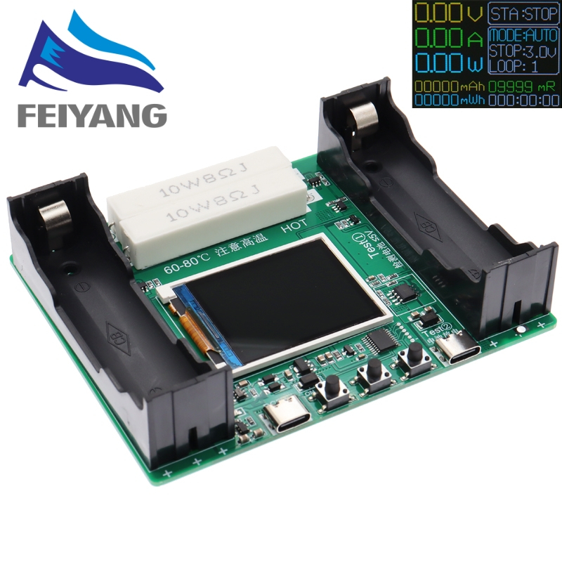 Testador De Capacidade De Bateria Tipo C Com Display LCD MAh MWh De Lítio Módulo Detector Digital De 18650