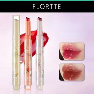 FLORTTE Primeira Série Kiss Love Stick Batom Caneta Espelho Superfície Hidratante Flor Queda