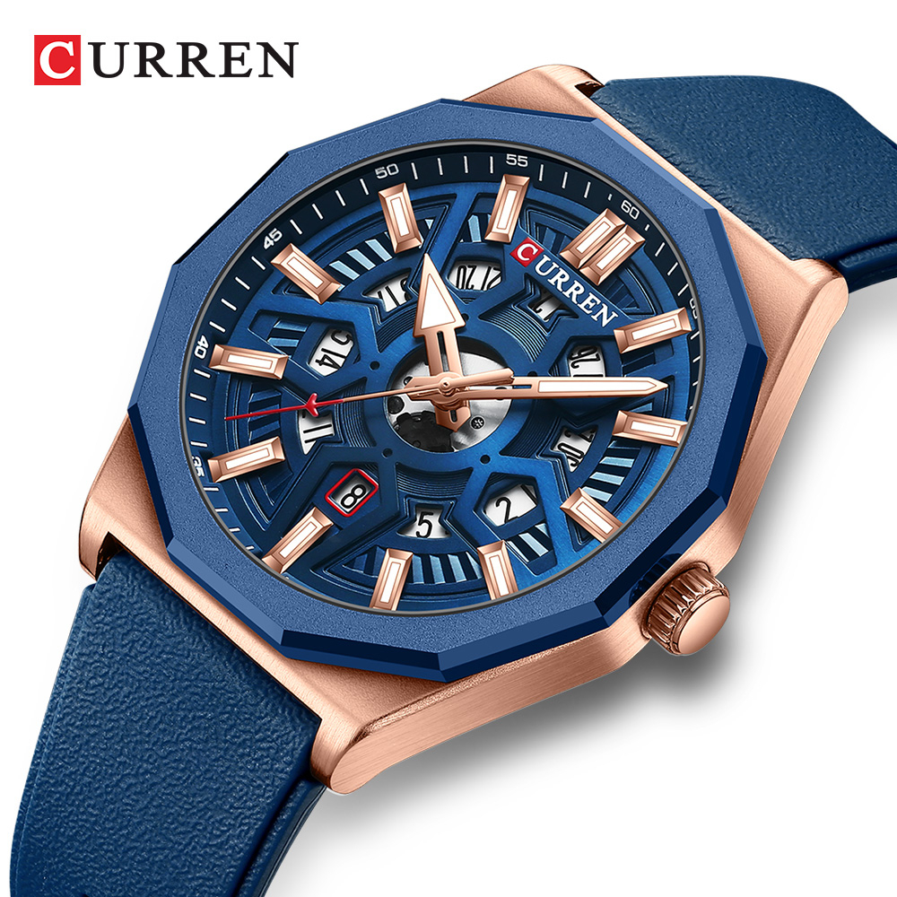 CURREN Relógios Masculinos Marca Original Mãos Luminosas Discagem Retro Exclusiva Correia De Silicone Fashion Business Casual Sports Quartz Waterproof 8437 X - Watches