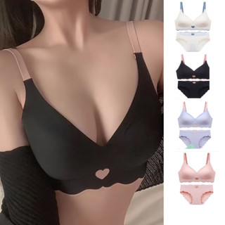 FINETOO Roupa Íntima Feminina Sem Costura Conjunto De Japonesa SUJI Bras Peach Heart Wireless Undies Push Up Bra Jelly Underwears Lingerie Sexy