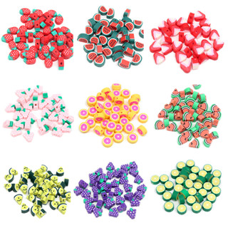 Novo 50pcs/lot Fruta Morango Laranja Melancia Polímero Argila Espaçador De Para Jóias Fazendo Bijuteria Pulseira Acessórios