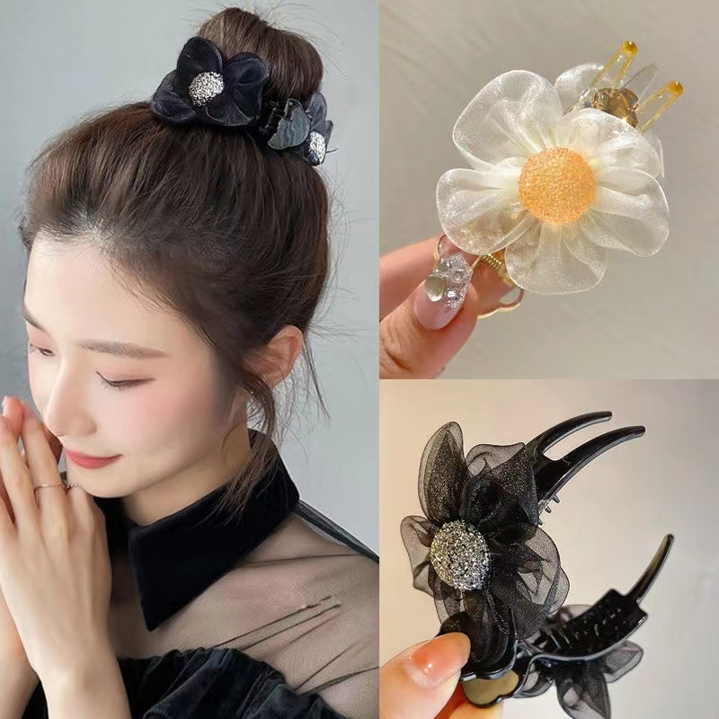 Conjunto Único Novo Grampo De Cabelo De Pão De Girassol Para Mulheres Viajando Clipe De Rabo De Cavalo