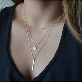 Yookoko Fashion Gilded Silver Colar De Tiras Multicamadas