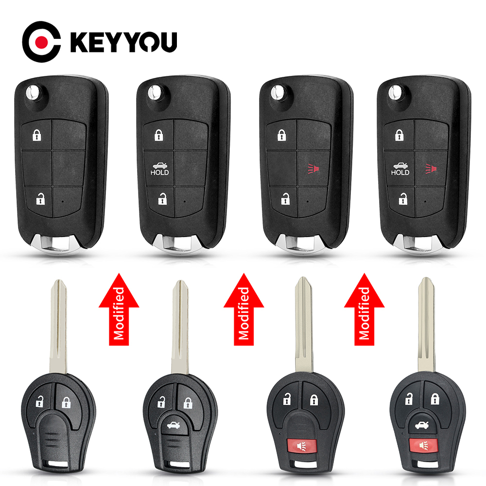 Para Nissan Modificado Flip Chave Caso Capa Acessórios Sylphy Cubo Juke Rogue Micra Qashqai Altima Maxima Sentra Versa
