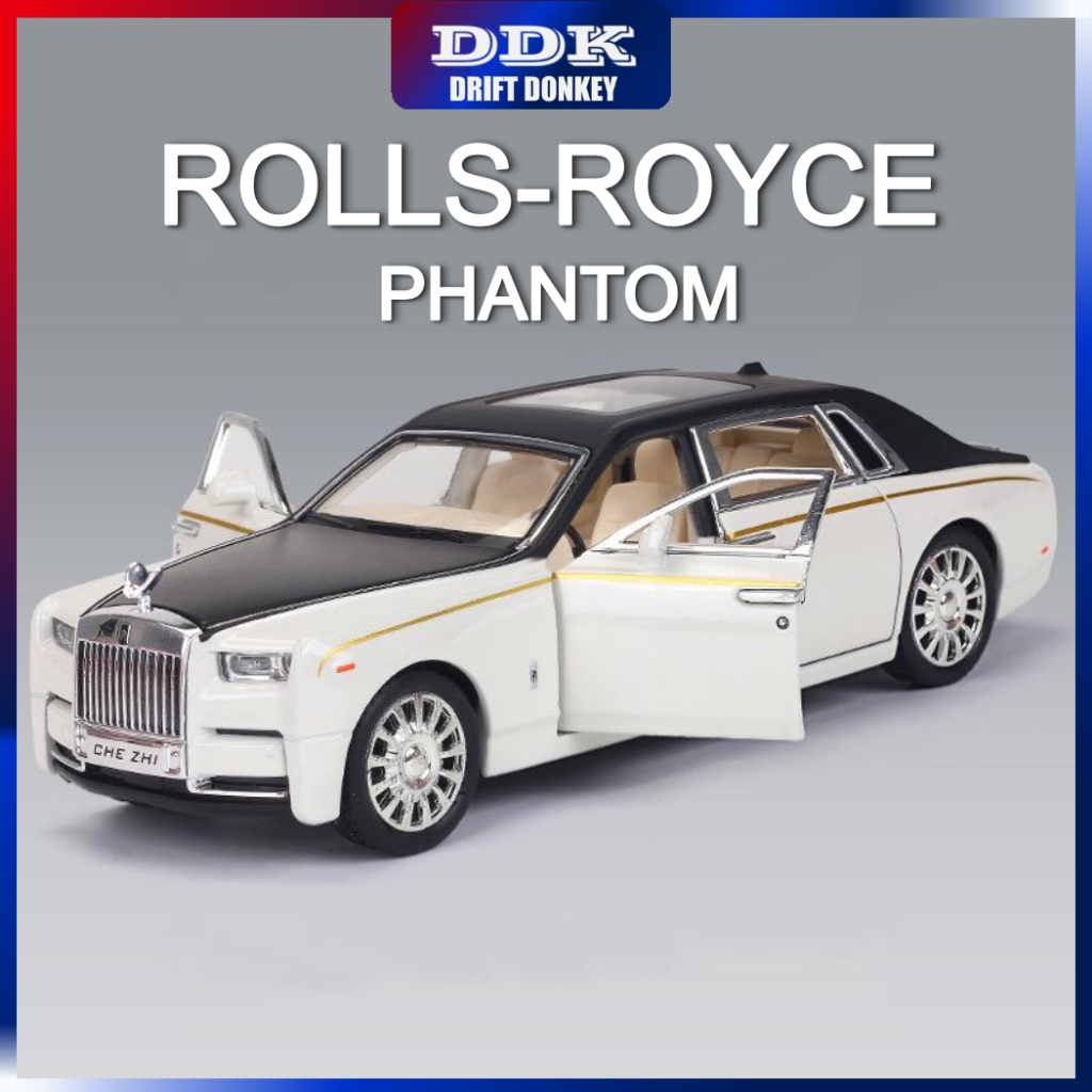 Rolls-Royce Phantom 1 : 32 Metal Diecast Modelo Liga Brinquedo Carro Som Luz Puxar Para Trás Caminhão Coleção Veículo Pr