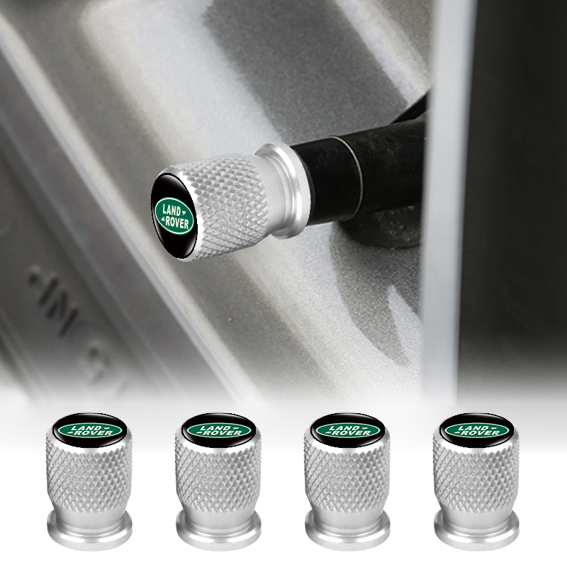 4pcs Roda Roscada De Alumínio Tampa Anti-Vazamento Logotipo Do Carro Núcleo Da Válvula Para Land Rover Range Discovery Guardian 4 Freelander 2