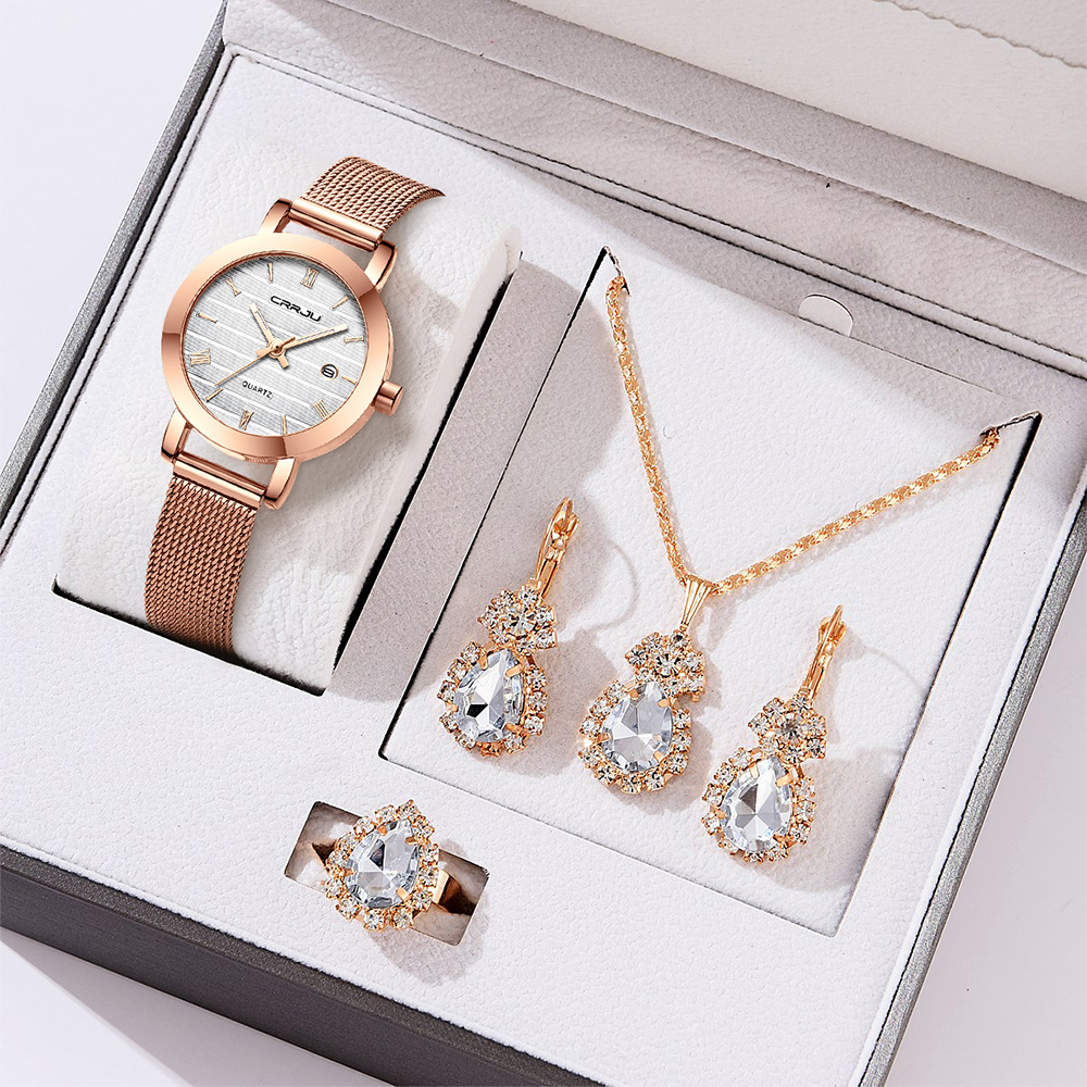 CRRJU Marca Original Relógios Femininos De Aço Inoxidável 29CM Dial À Prova Dwat