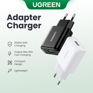 Carregador Rápido UGREEN QC 3.0 Adaptador De Parede De 18W Kepala iPhone 18W CD122 USB A Carregamento