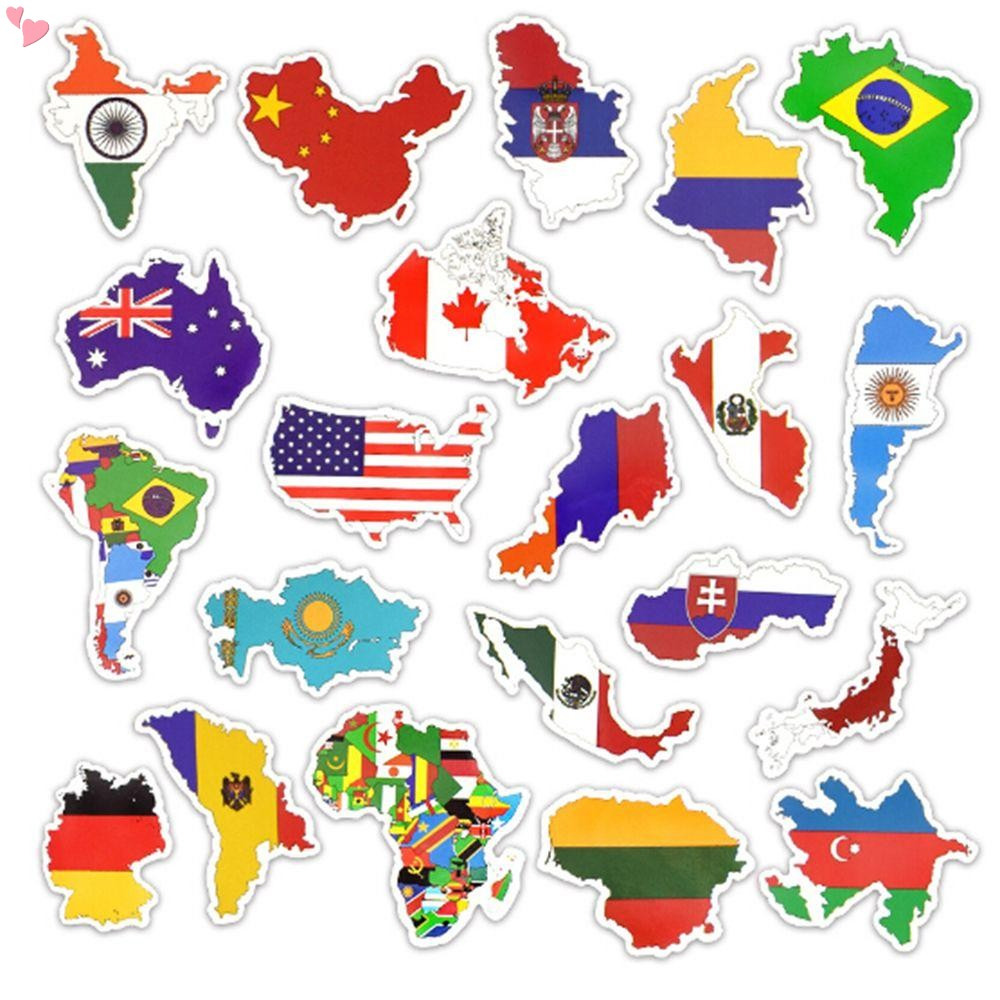Autocolantes Bandeira Nacional Mapa Do País Mundial Pacote De 50 Pcs Decalques Para Carro Portátil Mala De Água Capacete De Garrafa em Oferta na Shopee