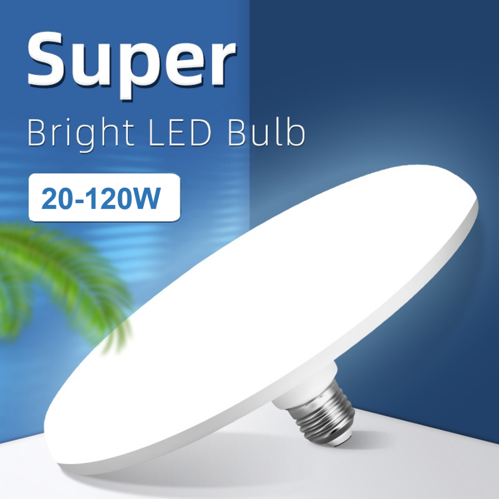 Lâmpada LED E27 Foco 20-120W UFO Ampola Branca Fria Para Cozinha Doméstica Luz Garagem Do Quarto