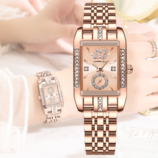Novo Original CRRJU Relógios Mulher De Alta Qualidade Top Luxo Aço Inoxidável Quadrado Criativo Pequeno Discagem Moda Casual Negócios Esportivos Quartzo Analógico À Prova D