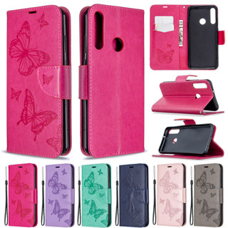 Capa Slim Para Samsung Galaxy A10 M10 A20 A30 A40 A50 A70 A10S A20S A30S A50S A70S A10E A20E Luxuosa Borboleta Carteira De Couro Com Flip Card Suporte Slot Proteção Da Pele