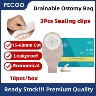 10Pcs Saco De Colostomia Ostomia Drenável De 15-60mm De Sistema Único Estoma Com Tampa Bege