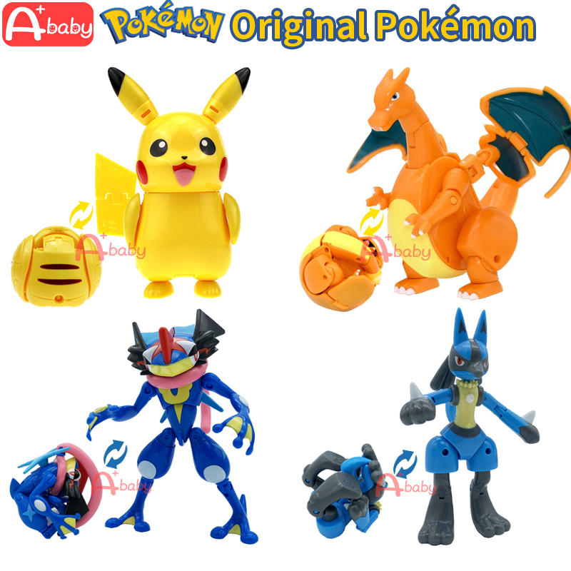 Pokemon (Pikachu/Charizard/Greninja/Lucario/Mewtwo/Eevee) Transformation Toy New Box Kids Birthday Gift Action Figure