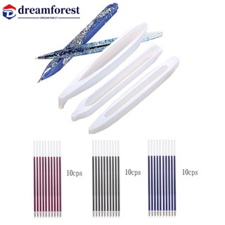 DREAMFOREST 3 Estilos Caneta De Resina Transparente Molde De Silicone Decoração Artesanato DIY Esferográfica Jóias Epóxi Com Refil