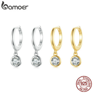 Bamoer Brinco Feminino Com Zircônia Brilhante Autêntico Prata 925 SCE830