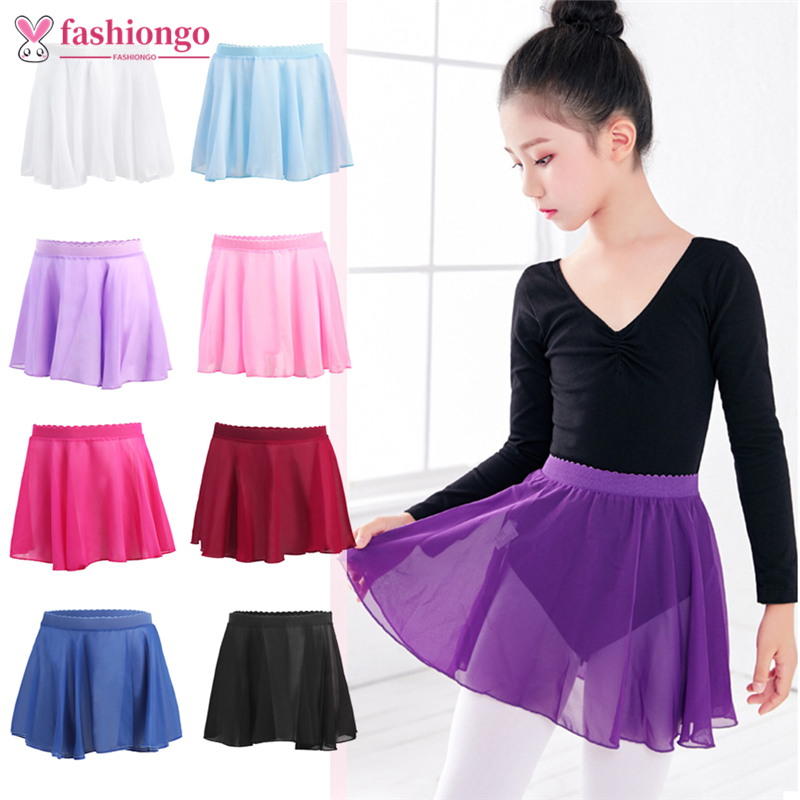 Fashiongogo Girls Saia De Dança Chiffon Mulher Bungee Cord Mini Curta Para Dançar