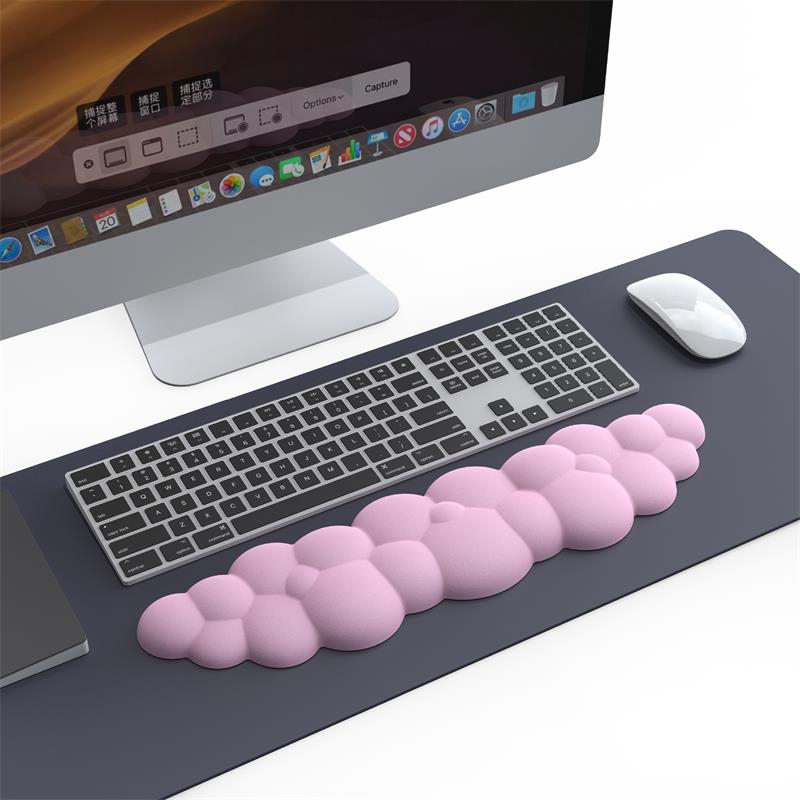 Descanso Para Pulso De Teclado Nuvem PU Espuma De Memória De Alta Densidade Com Base Antiderrapante Alívio Da Dor De Digitação , Ergonômico Suporte Home Office/Computer/Laptop/Gaming/Mac