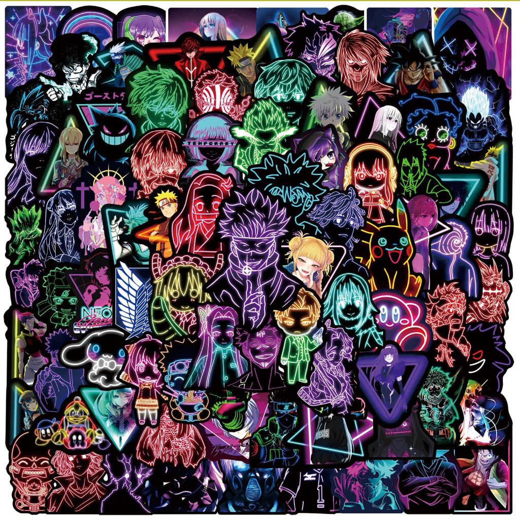 100/50 Pçs Neon Mix Anime Meu Herói Academia Graffiti Adesivos Carro Computador Telefone Bicicleta Portátil Legal Adesiv